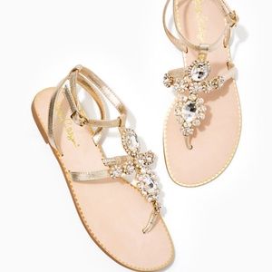 Lilly Pulitzer Katie embellished sandals 🩵